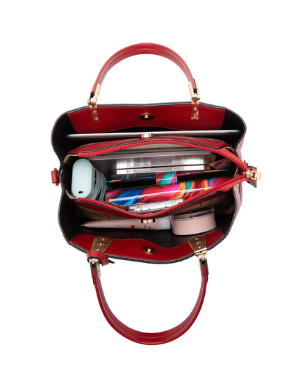 ASHER VEGAN TRIPLE COMPARTMENT BAG- XB-2350-BUR