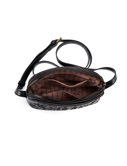 LYLA ECO EMBROIDERED VEGAN XBODY BAG-XB-2354-BLK