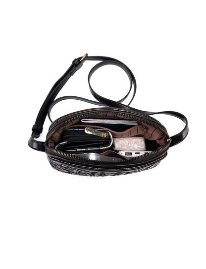 LYLA ECO EMBROIDERED VEGAN XBODY BAG-XB-2354-BLK