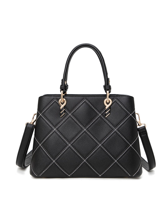 LIV ECO VEGAN TRIPLE COMPARTMENT BAG- XB-2355-BLK