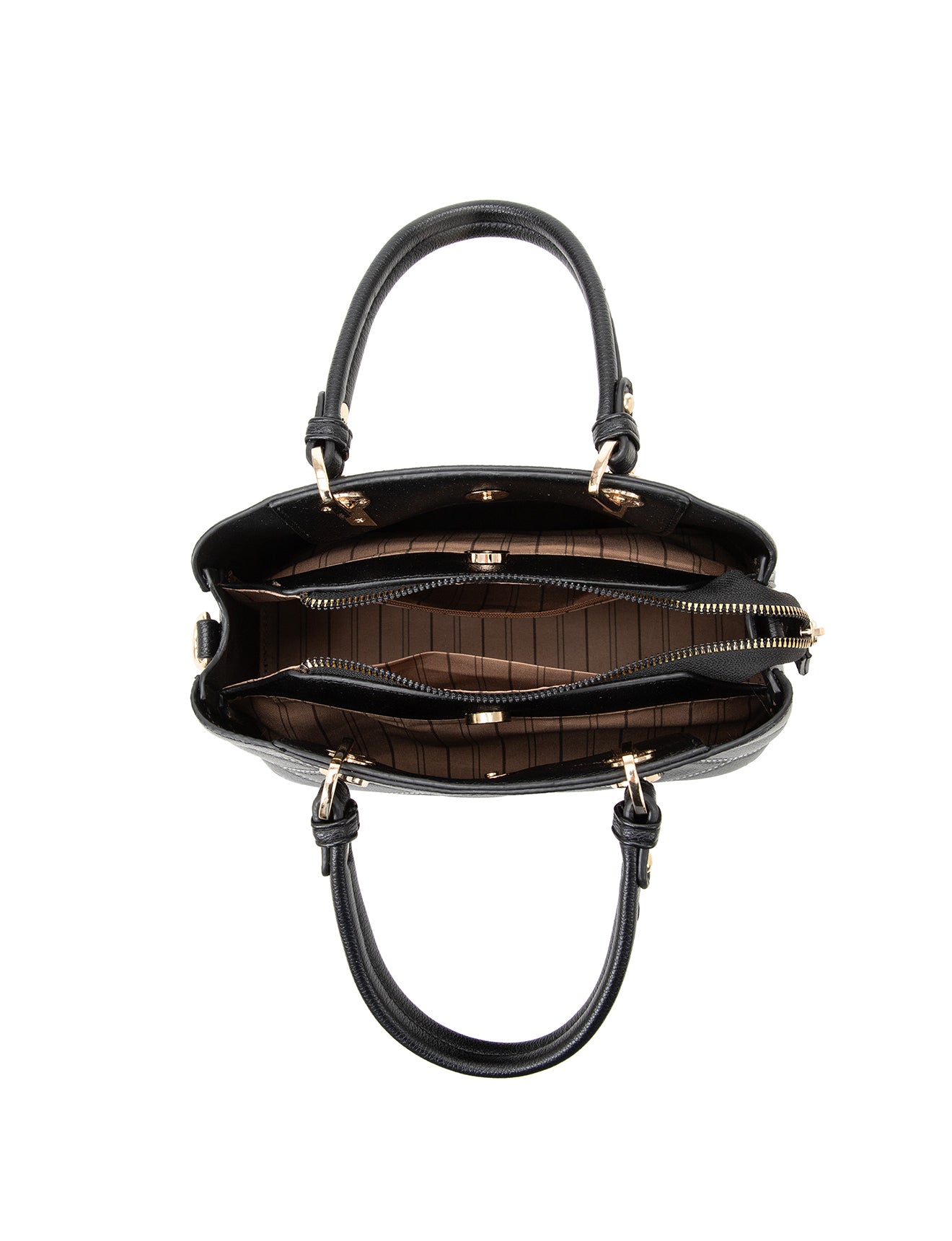 LIV ECO VEGAN TRIPLE COMPARTMENT BAG- XB-2355-BLK
