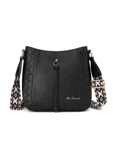 ROCHELLE VEGAN SHOULDER/XBODY BAG- XB-2361-BLK- NEW IN