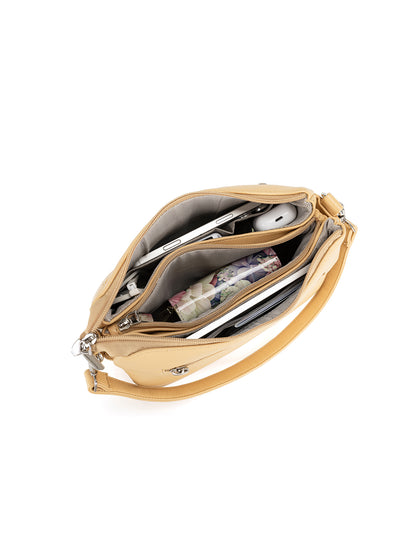 NATASHA MULTICOMPARTMENT VEGAN XBODY BAG - BUTTER YELLOW