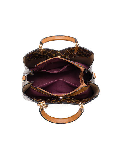 TARA VEGAN TRIPLE COMPARTMENT BAG- XB-2372-TAN- NEW IN