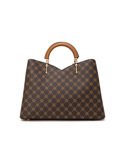 TARA MULTI TRIPLE COMPARTMENT BAG - TAN & BEIGE MULTI