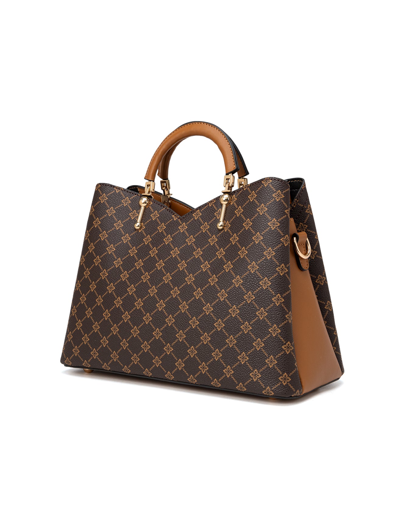 TARA MULTI TRIPLE COMPARTMENT BAG - TAN & BEIGE MULTI