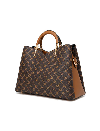 TARA MULTI TRIPLE COMPARTMENT BAG - TAN & BEIGE MULTI