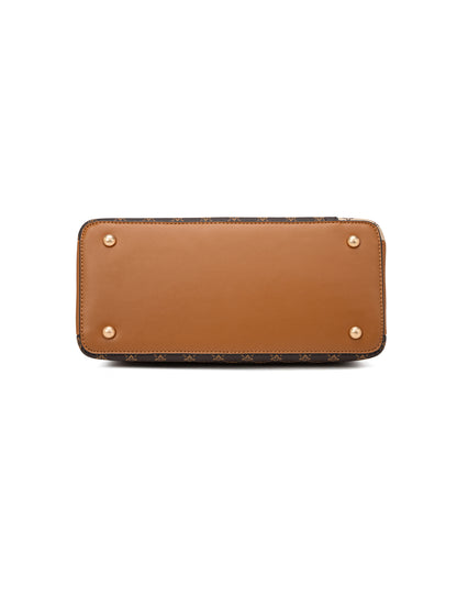 TARA MULTI TRIPLE COMPARTMENT BAG - TAN & BEIGE MULTI