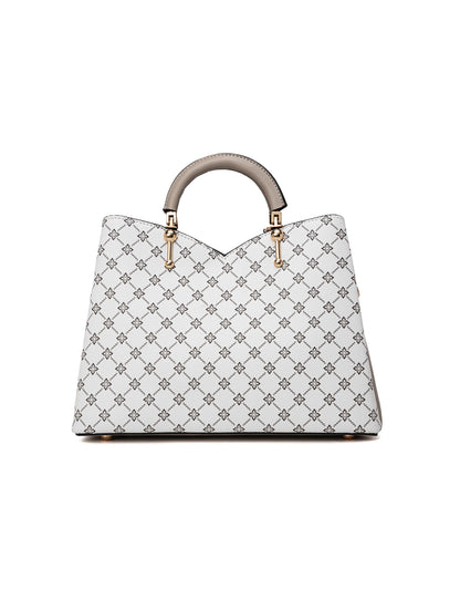 TARA MULTI TRIPLE COMPARTMENT BAG - WHITE & TAUPE