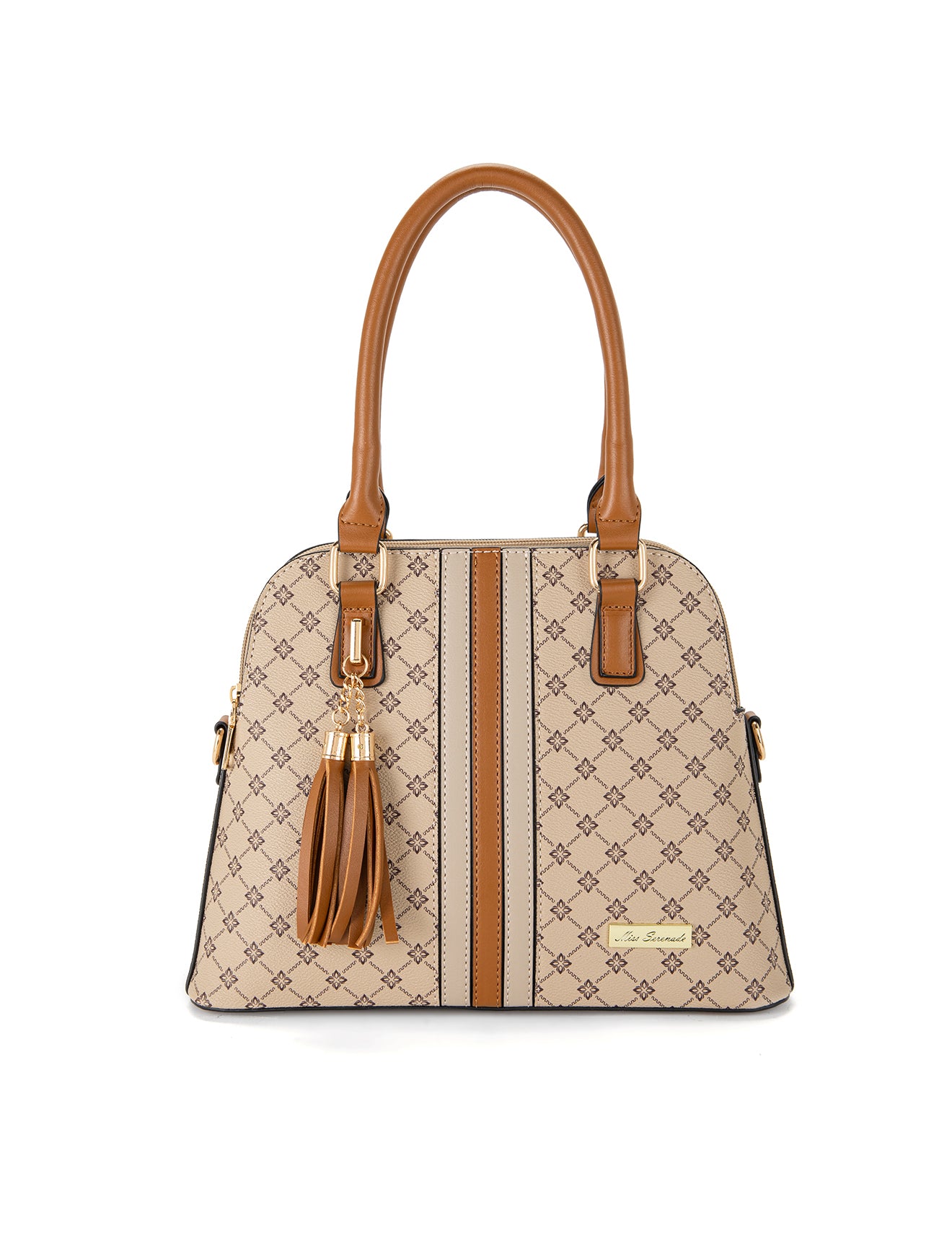 TESS TRIPLE COMPARTMENT VEGAN DOME BAG- XB-2374-BEI- NEW IN