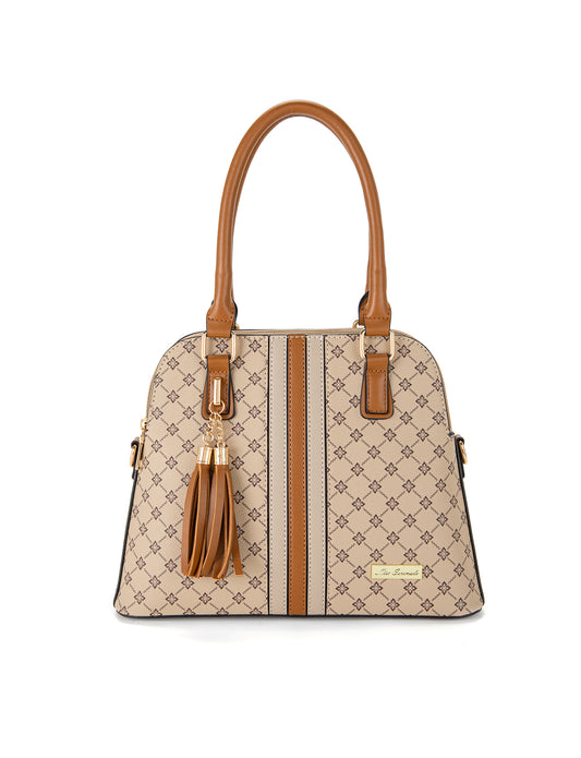 TESS TRIPLE COMPARTMENT VEGAN DOME BAG- XB-2374-BEI- NEW IN