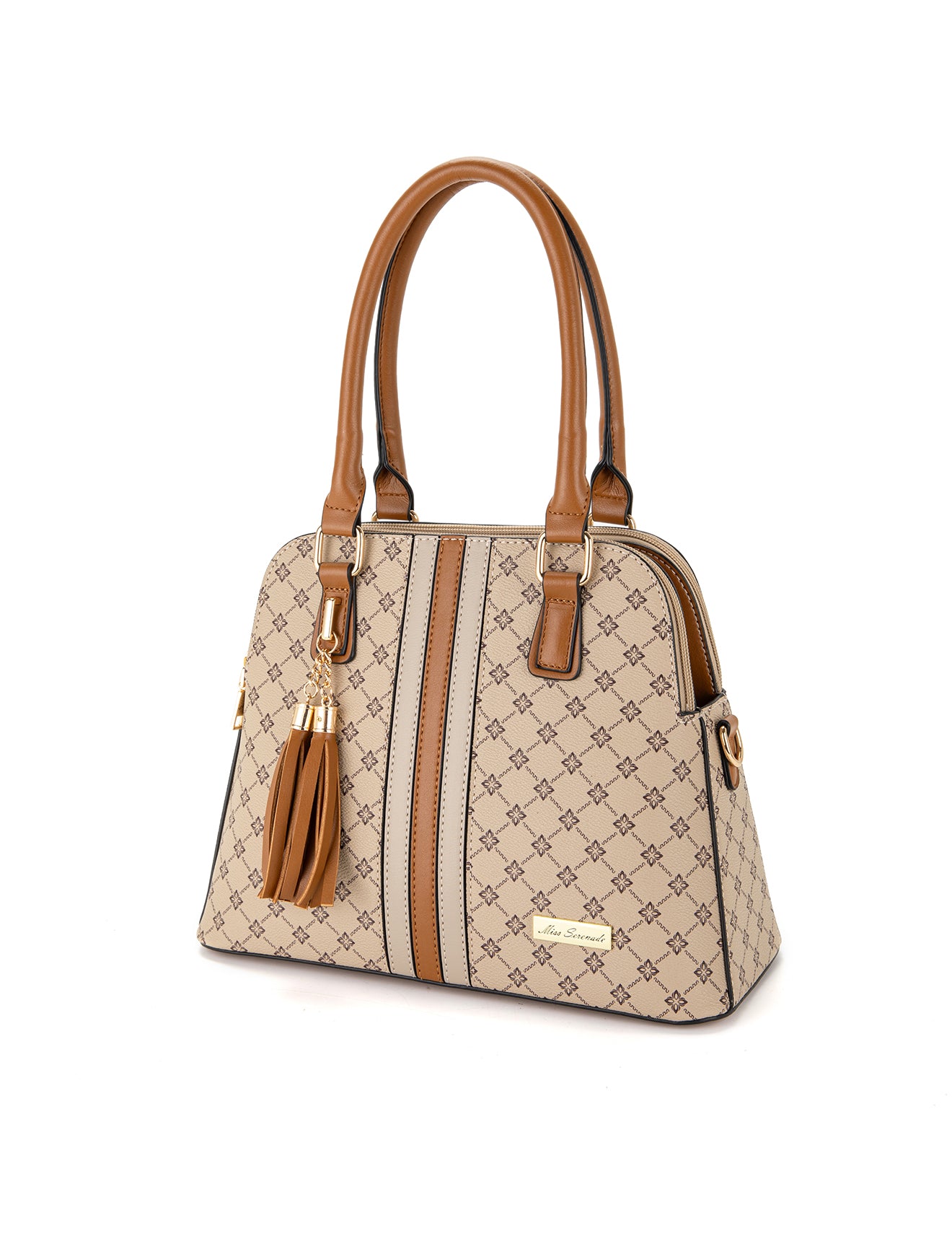 TESS TRIPLE COMPARTMENT VEGAN DOME BAG- XB-2374-BEI- NEW IN