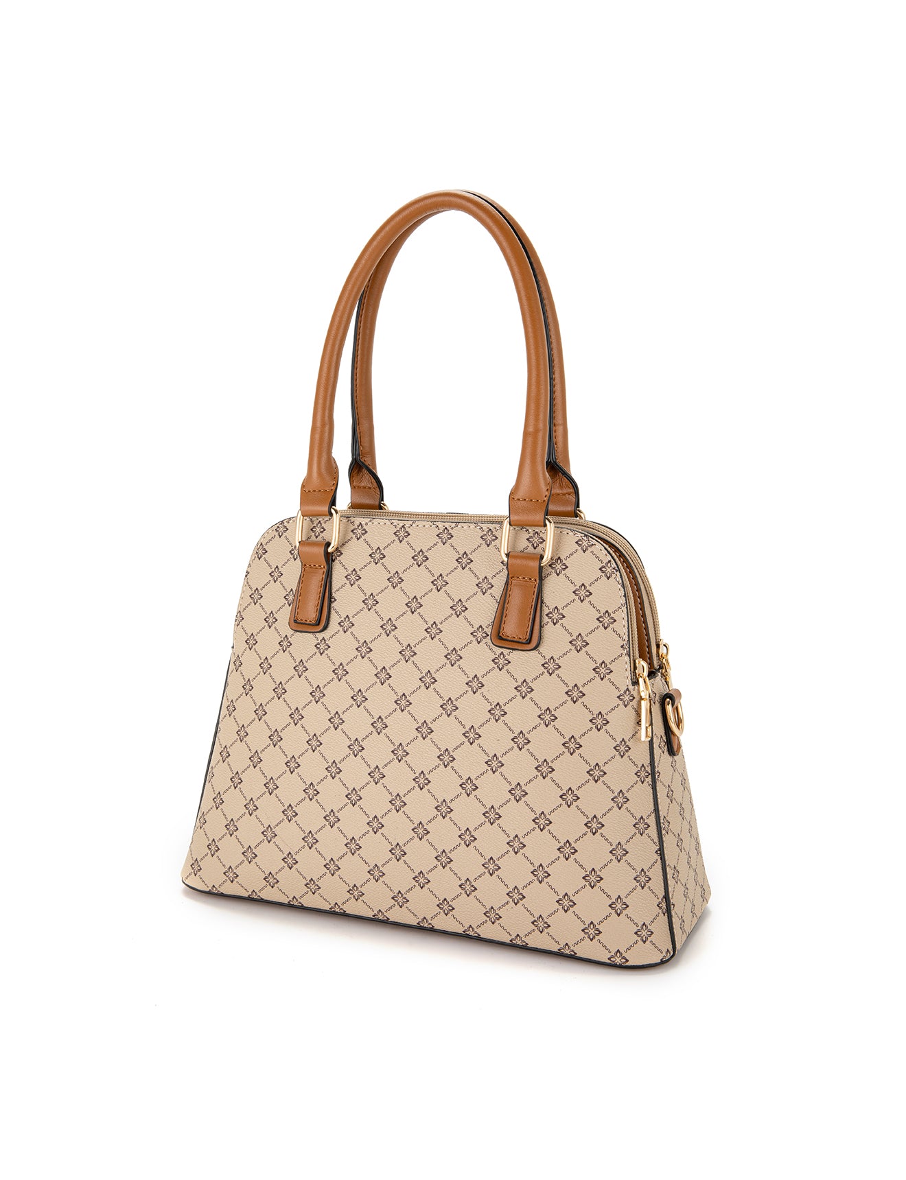 TESS TRIPLE COMPARTMENT VEGAN DOME BAG- XB-2374-BEI- NEW IN