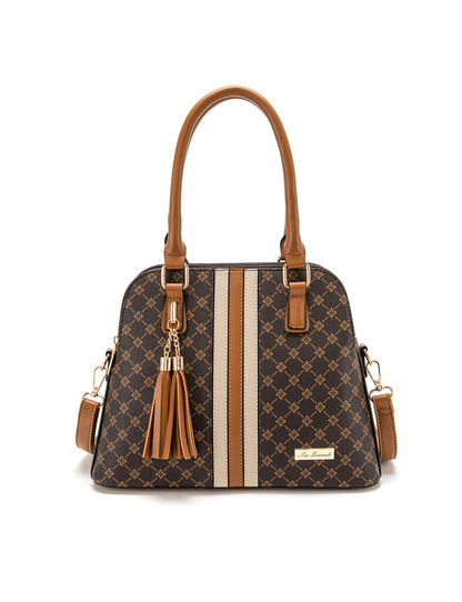 TESS TRIPLE COMPARTMENT VEGAN DOME BAG- XB-2374-TAN-NEW IN