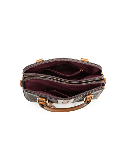 TESS TRIPLE COMPARTMENT VEGAN DOME BAG- XB-2374-TAN-NEW IN