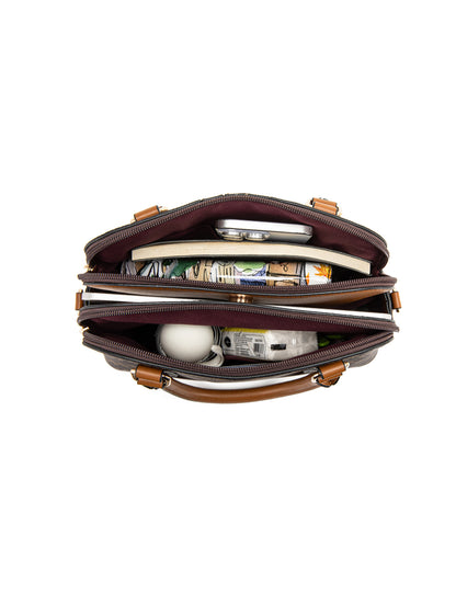 TESS TRIPLE COMPARTMENT VEGAN DOME BAG- XB-2374-TAN-NEW IN