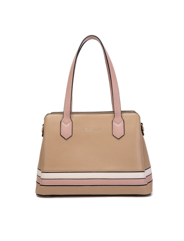 CARLY TONAL VEGAN TRIPLE COMPARTMENT BAG- XB-2378-CAM- NEW IN