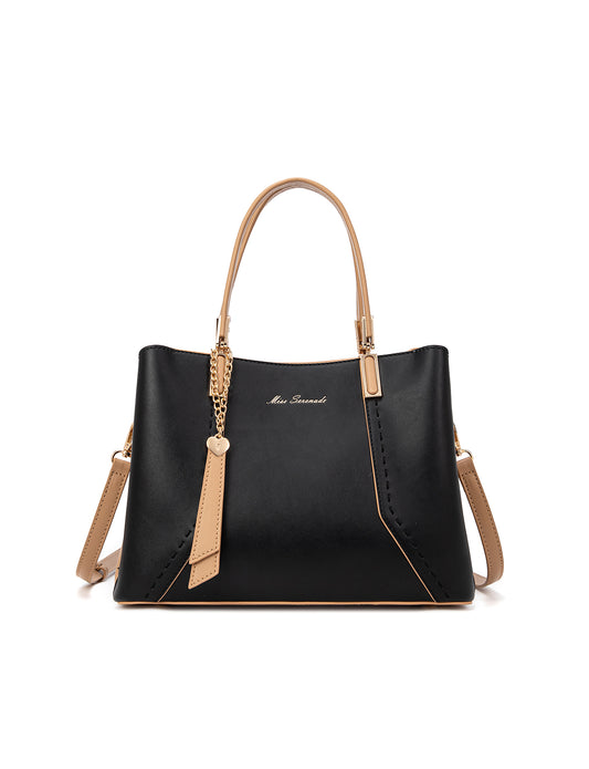 ELLEN VEGAN TRIPLE COMPARTMENT BAG- XB-2379-BLK/CAM- NEW IN