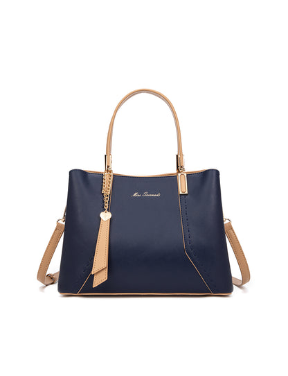 ELLEN VEGAN TRIPLE COMPARTMENT BAG- XB-2379-NVY/CAM- NEW IN