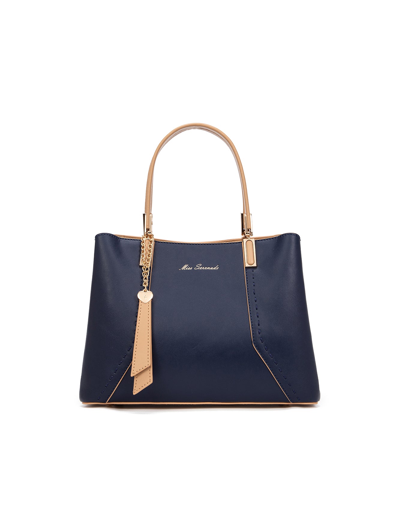 ELLEN VEGAN TRIPLE COMPARTMENT BAG- XB-2379-NVY/CAM- NEW IN
