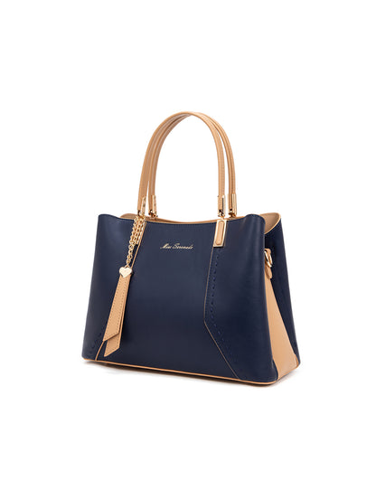 ELLEN VEGAN TRIPLE COMPARTMENT BAG- XB-2379-NVY/CAM- NEW IN