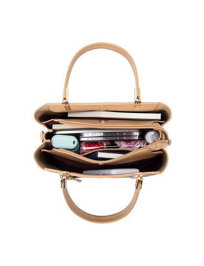 ELLEN VEGAN TRIPLE COMPARTMENT BAG- XB-2379-NVY/CAM- NEW IN