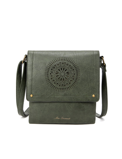 IMOGEN VEGAN FLAP OVER XBODY BAG- XB-2381-OLIVE- NEW IN