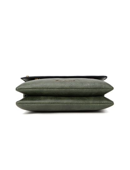 IMOGEN VEGAN FLAP OVER XBODY BAG- XB-2381-OLIVE- NEW IN