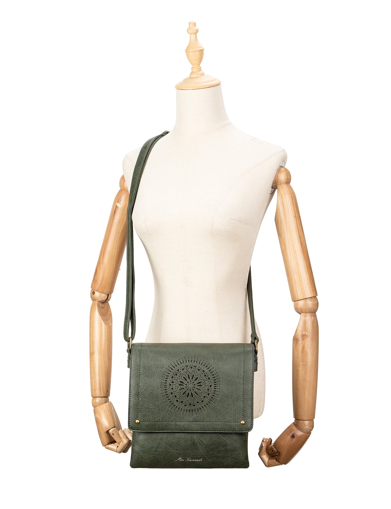 IMOGEN VEGAN FLAP OVER XBODY BAG- XB-2381-OLIVE- NEW IN