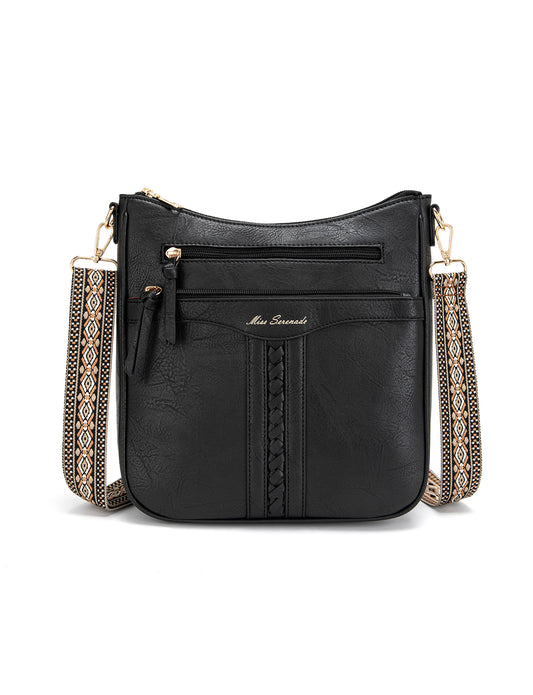 KALI VEGAN BAG WITH WEBBING STRAP- XB-2383-BLK- NEW IN