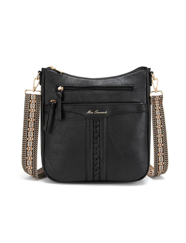 KALI VEGAN BAG WITH WEBBING STRAP- XB-2383-BLK- NEW IN- DUE MID-LATE FEB- PRE-ORDER NOW
