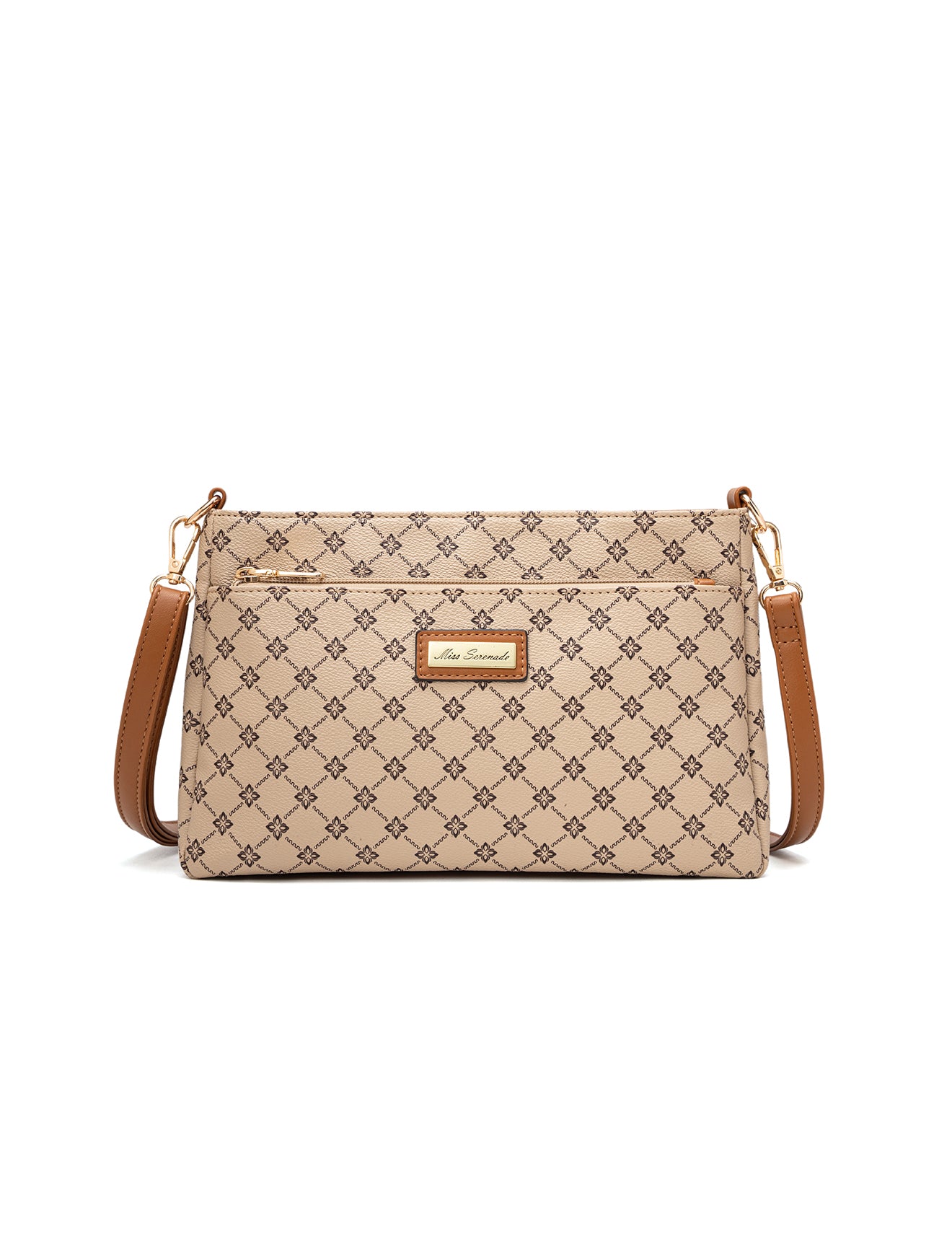 ROME TRIPLE COMPARTMENT XBODY BAG - BEIGE