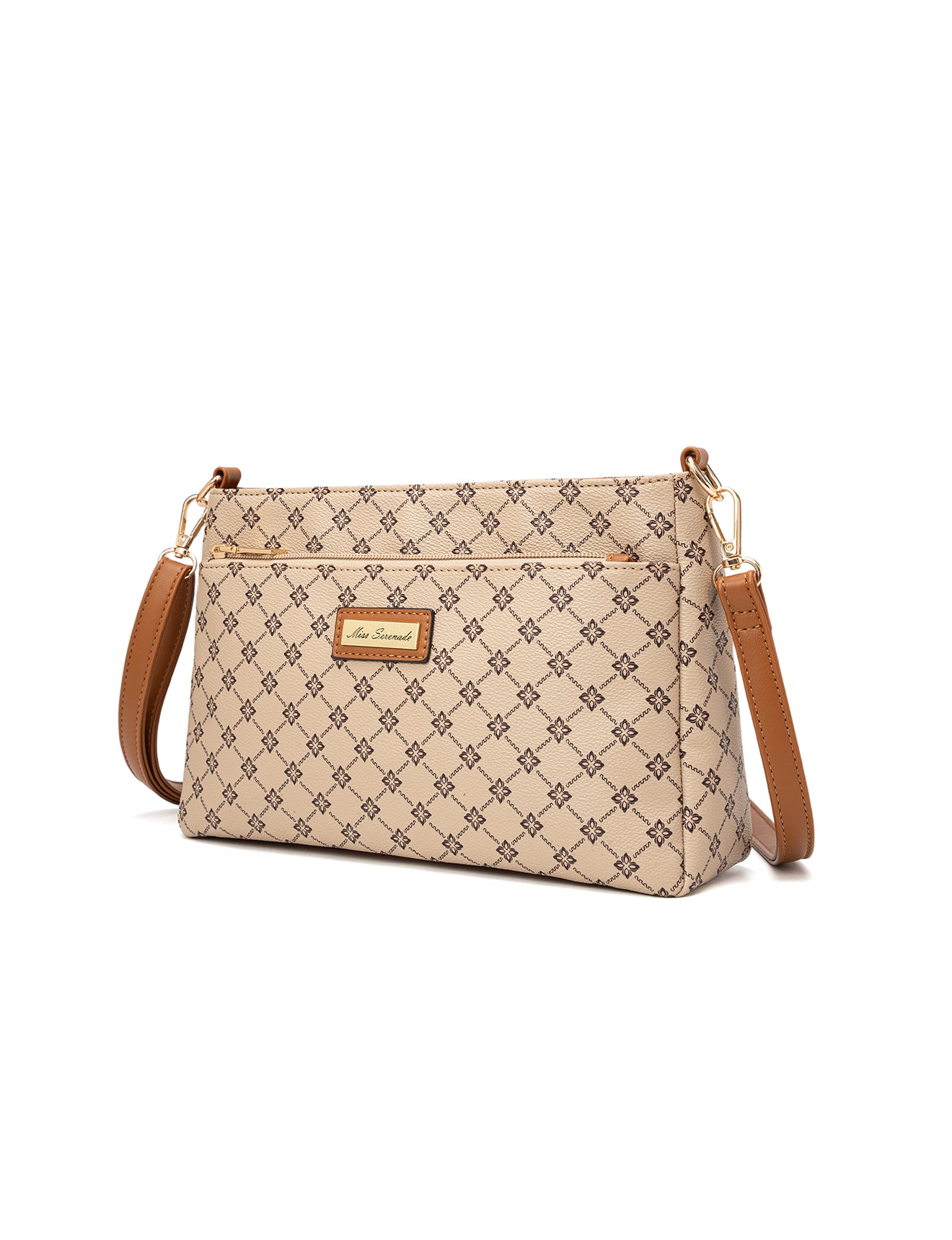 ROME TRIPLE COMPARTMENT XBODY BAG - BEIGE