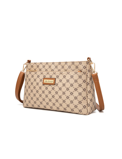 ROME TRIPLE COMPARTMENT XBODY BAG - BEIGE