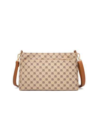 ROME TRIPLE COMPARTMENT XBODY BAG - BEIGE