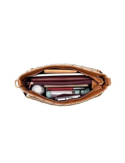 ROME TRIPLE COMPARTMENT XBODY BAG - BEIGE