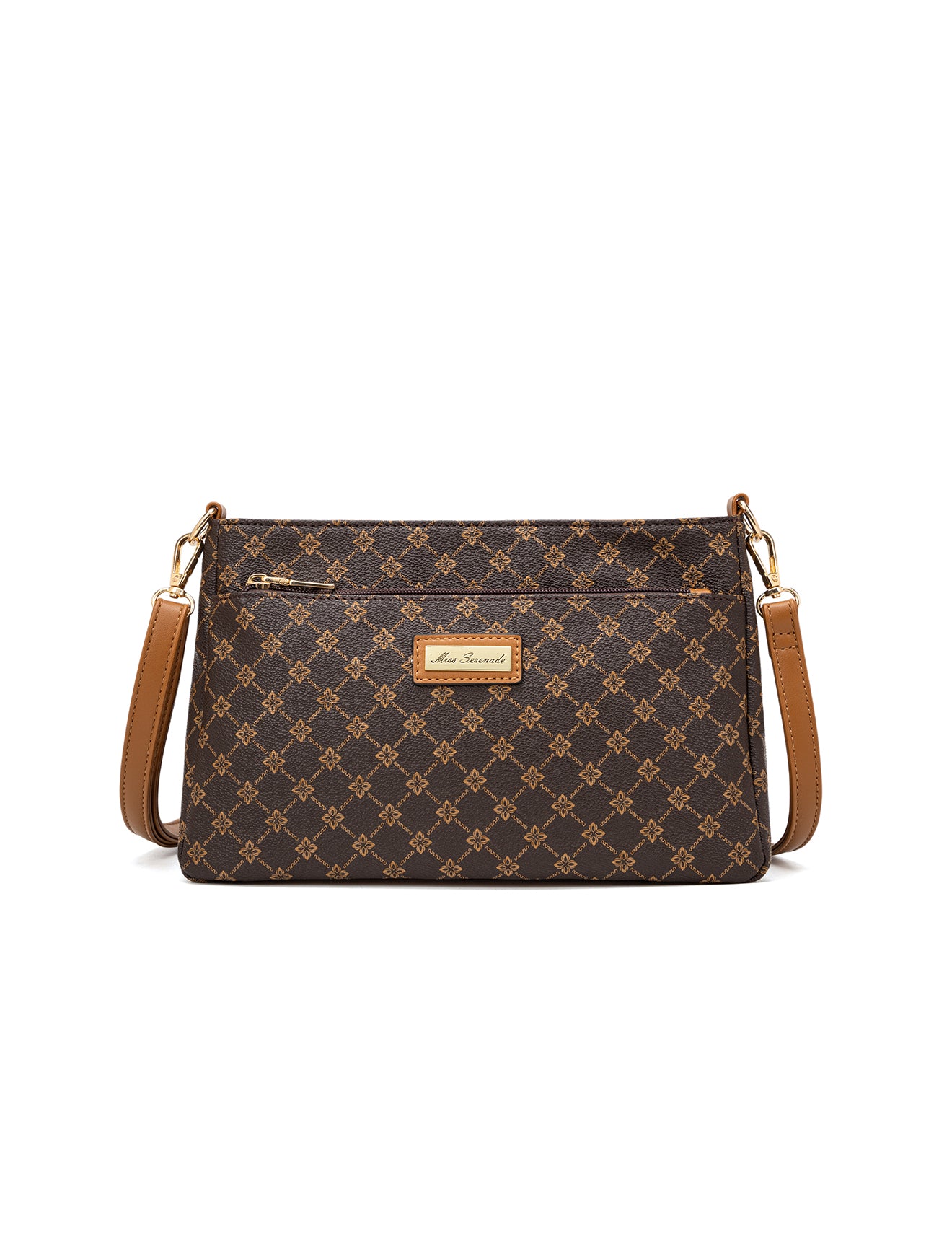 ROME TRIPLE COMPARTMENT XBODY BAG - WHITE & TAUPE