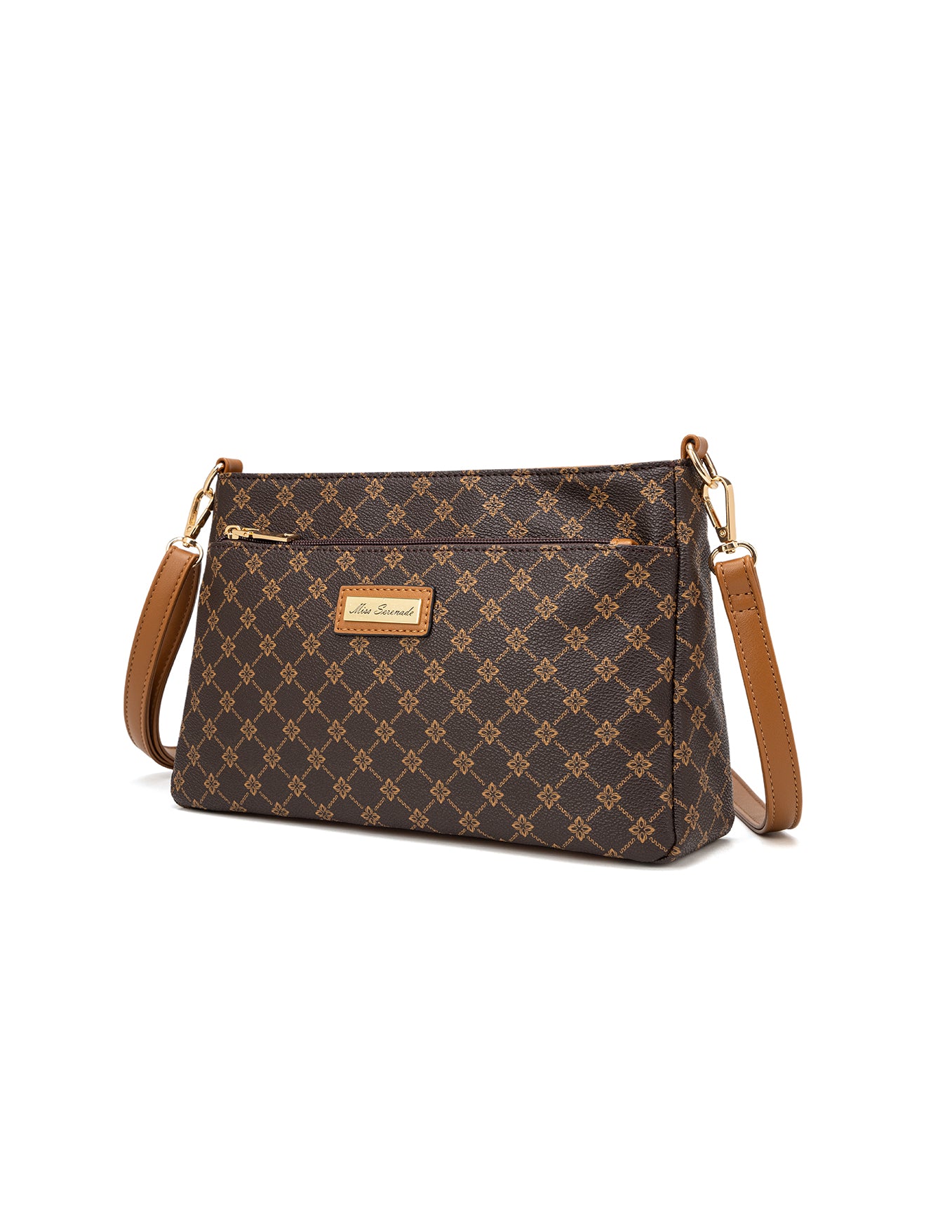 ROME TRIPLE COMPARTMENT XBODY BAG - WHITE & TAUPE