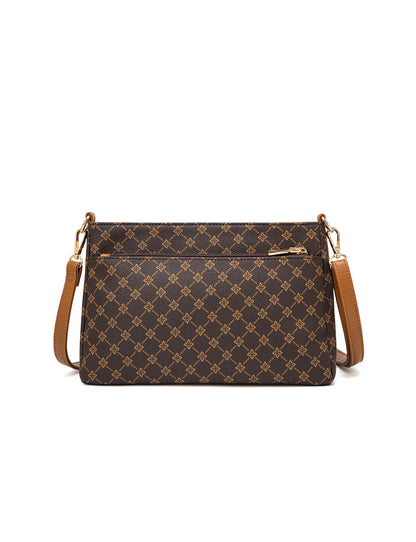 ROME TRIPLE COMPARTMENT XBODY BAG - WHITE & TAUPE