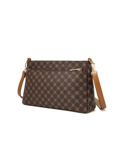 ROME TRIPLE COMPARTMENT XBODY BAG - WHITE & TAUPE