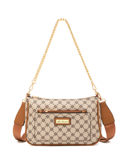 MILANO XBODY BAG WITH REMOVABLE ZIP COIN PURSE - BEIGE
