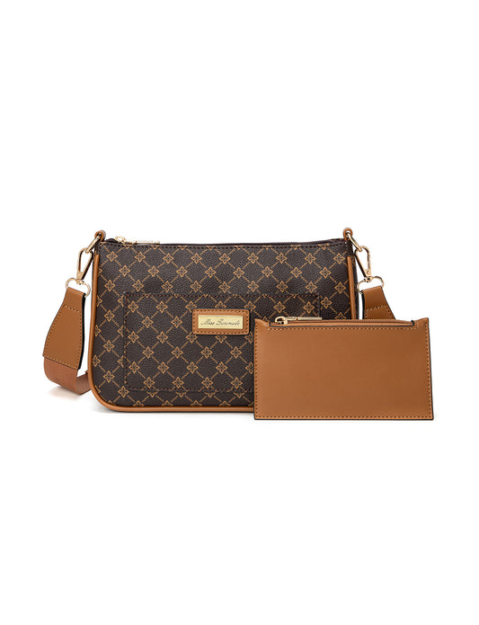 MILANO XBODY BAG WITH REMOVABLE ZIP COIN PURSE - TAN