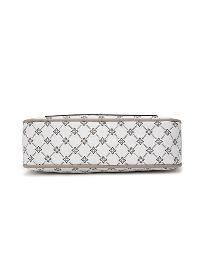 MILANO XBODY BAG WITH REMOVABLE ZIP COIN PURSE - WHITE & TAUPE