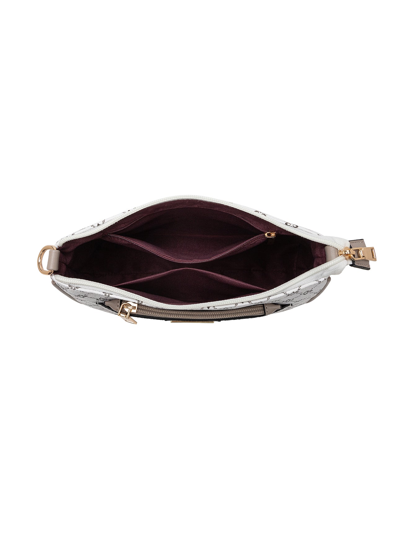 MILANO XBODY BAG WITH REMOVABLE ZIP COIN PURSE - WHITE & TAUPE