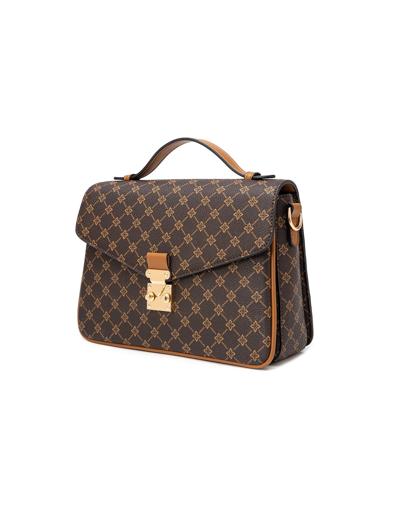NAPLES TRIPLE COMPARTMENT BAG W/ CHAIN DETAIL AND ADJUSTABLE XBODY STRAP - NAVY