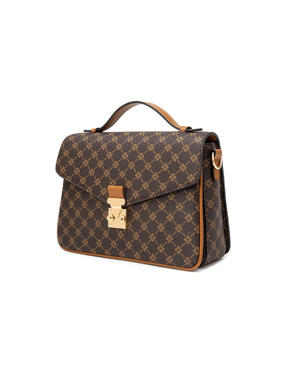 NAPLES TRIPLE COMPARTMENT BAG W/ CHAIN DETAIL AND ADJUSTABLE XBODY STRAP - NAVY