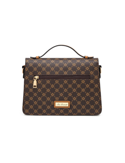 NAPLES TRIPLE COMPARTMENT BAG W/ CHAIN DETAIL AND ADJUSTABLE XBODY STRAP - NAVY