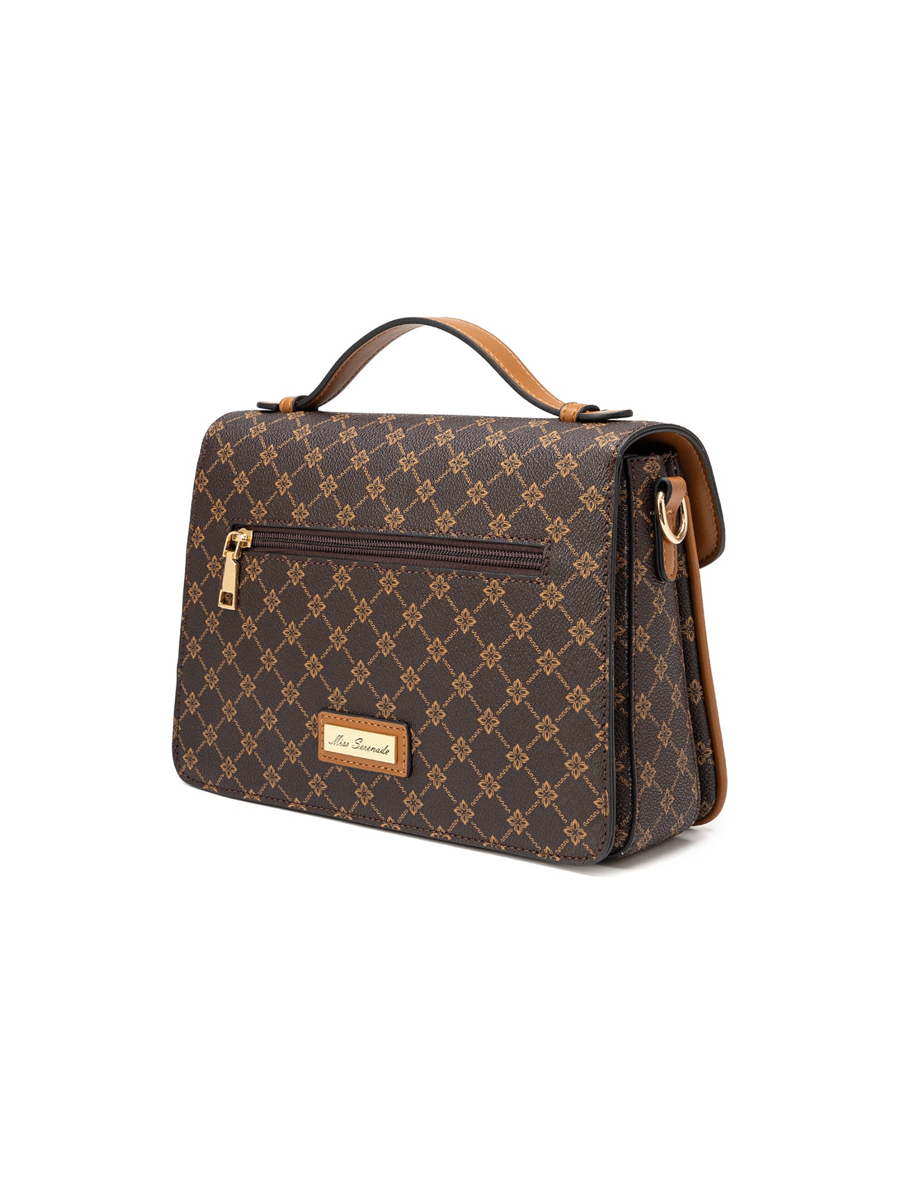 NAPLES TRIPLE COMPARTMENT BAG W/ CHAIN DETAIL AND ADJUSTABLE XBODY STRAP - NAVY