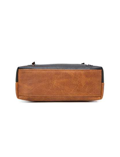 MIRANDA XBODY BAG WITH ZIPS - TAN & WHITE