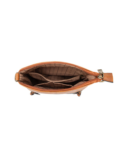 MIRANDA XBODY BAG WITH ZIPS - TAN & WHITE